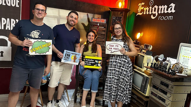 Enigma Room - Escape Games - Sorocaba - Gamificação e Jogos Corporativos - jogadores Enigma Room - Escape Games - Sorocaba - Gamificação e Jogos Corporativos - jogadores